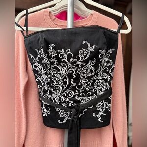 White House Black Market Black and White Camisole